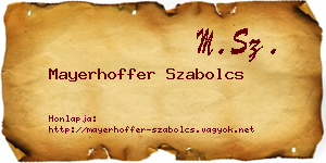 Mayerhoffer Szabolcs névjegykártya