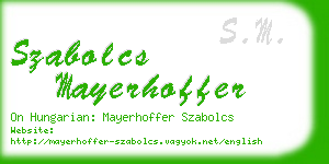 szabolcs mayerhoffer business card